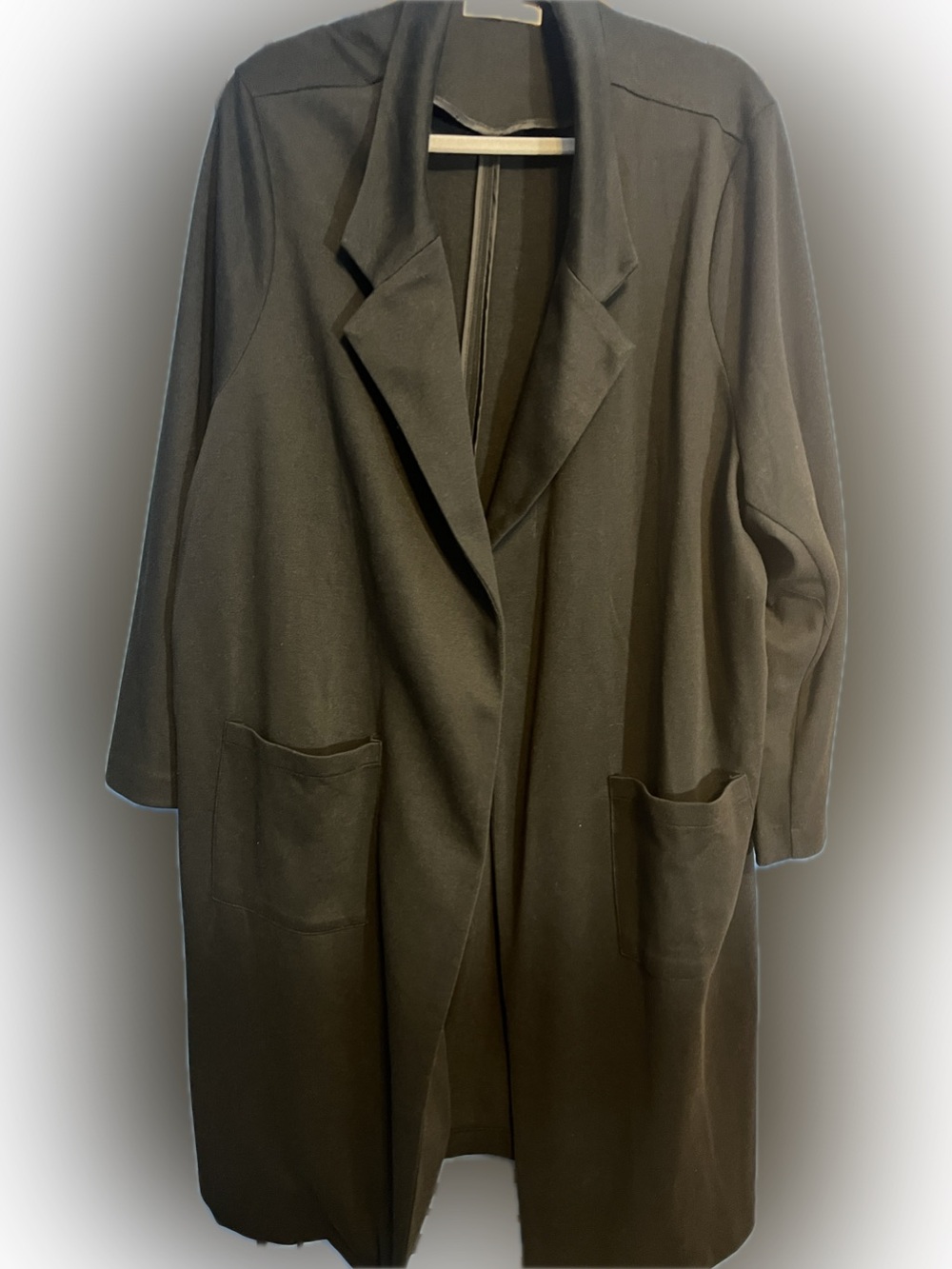 Dex Oversized Black Open-Front Coatigan, Size 3X